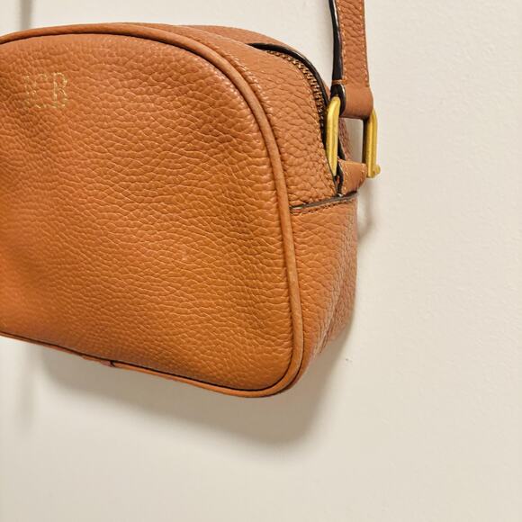 J Crew Bag Womens One Size Brown Pebbled Leather Crossbody Purse Monogram - Picture 6 of 12